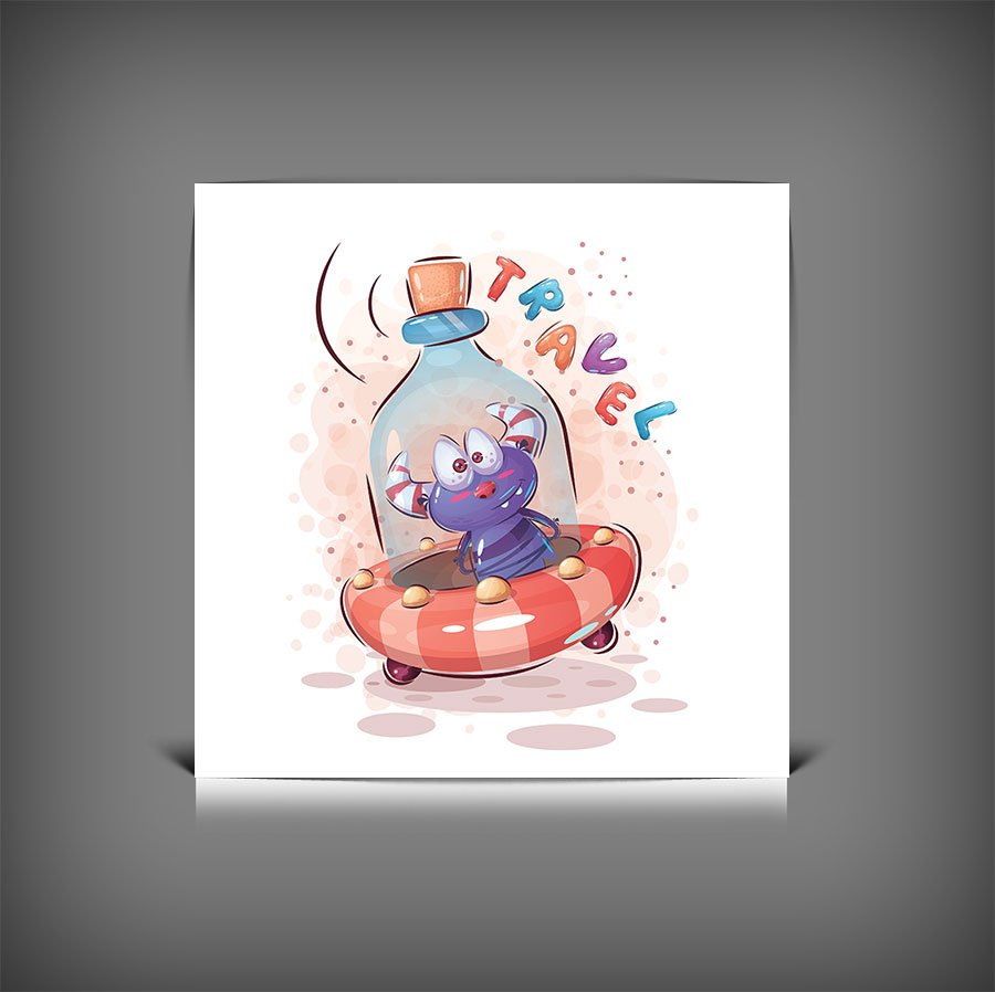 دانلود طرح وکتور کاراکتر کارتونی بامزه | کاراکتر فانتزی خلاقانه با فرمت EPS و AI 