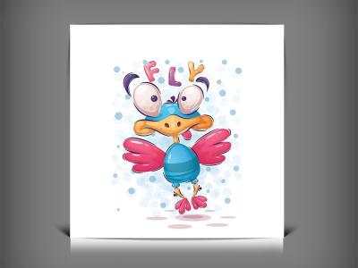 دانلود طرح وکتور پرنده کارتونی | کاراکتر پرنده خلاقانه با فرمت EPS و AI 