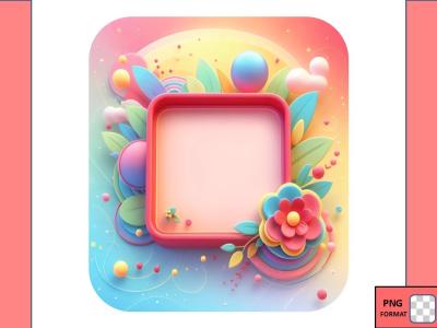 دانلود تصویر قاب متن (برد متن) همراه با گل با فرمت پی ان جی (png) در ابعاد بزرگ