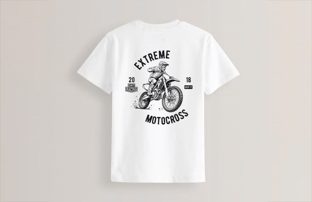 طرح لایه باز موتور کراس برای چاپ روی تیشرت