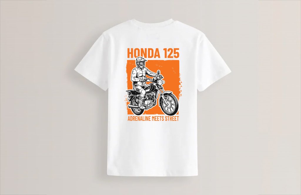 طرح تیشرت لایه باز موتور هوندا 125 سی سی