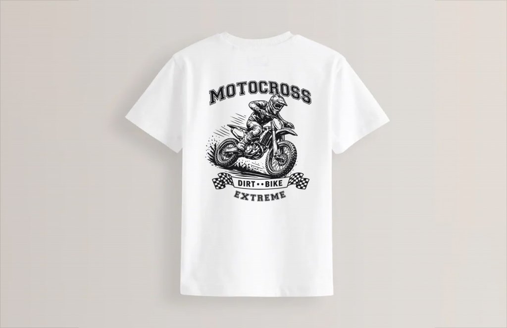طرح لایه باز موتور کراس برای چاپ روی تیشرت