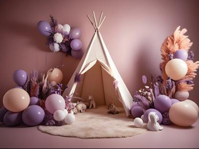 بک گراند PNG کودکانه تولد با کیفیت بالا و حرفه‌ای