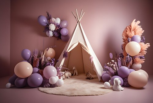 بک گراند PNG کودکانه تولد با کیفیت بالا و حرفه‌ای