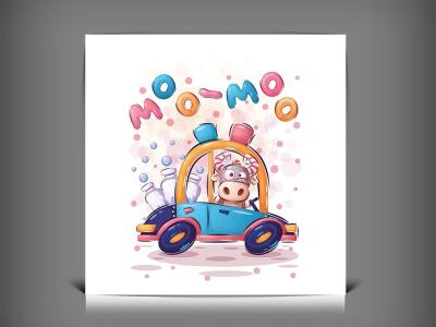 دانلود طرح وکتور گاو کارتونی بامزه | کاراکتر فانتزی خلاقانه با فرمت EPS و AI 