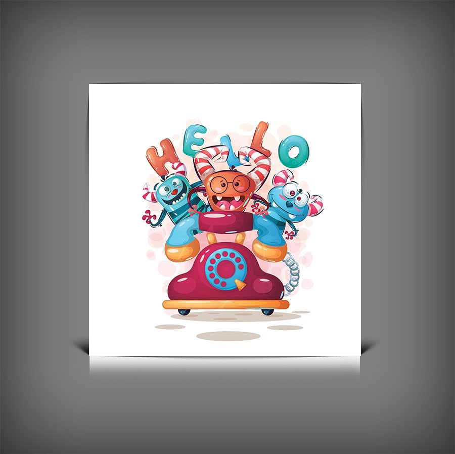 طرح وکتور حیوان کارتونی خنده دار | کاراکتر فانتزی خلاقانه با فرمت EPS و AI 