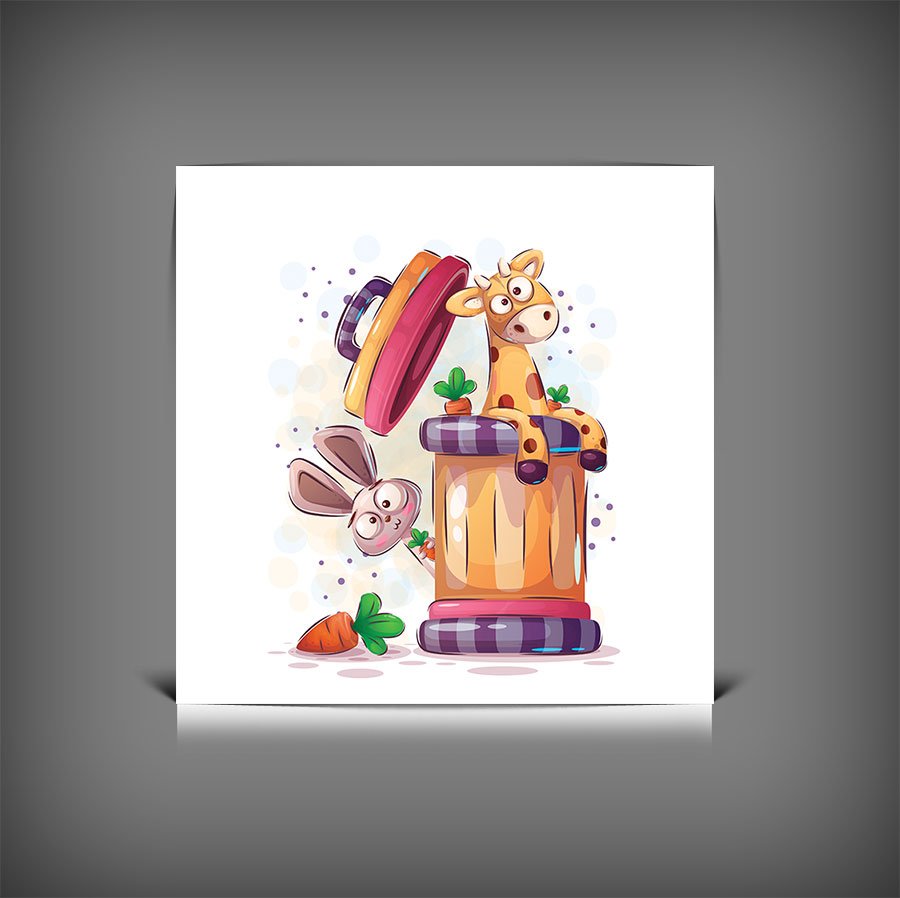 طرح وکتور حیوان انیمیشنی بامزه | کاراکتر فانتزی خلاقانه با فرمت EPS و AI 