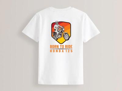 طرح لایه باز تیشرت موتور سیکلت هوندا 125 برای چاپ روی تیشرت
