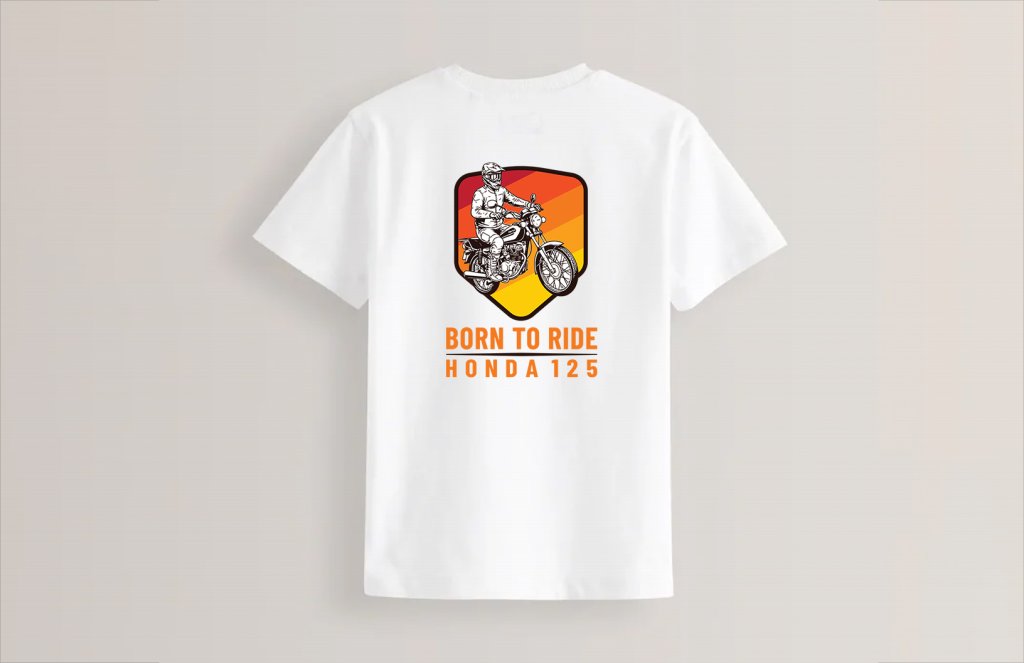 طرح لایه باز تیشرت موتور سیکلت هوندا 125 برای چاپ روی تیشرت