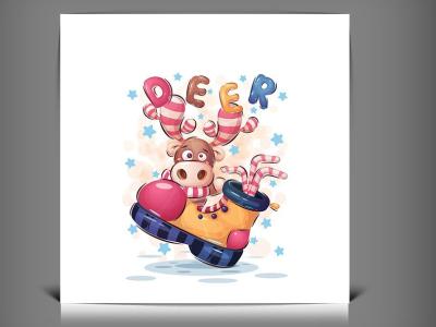 دانلود طرح وکتور گاو کارتونی بامزه | کاراکتر فانتزی گاو با فرمت EPS و AI 