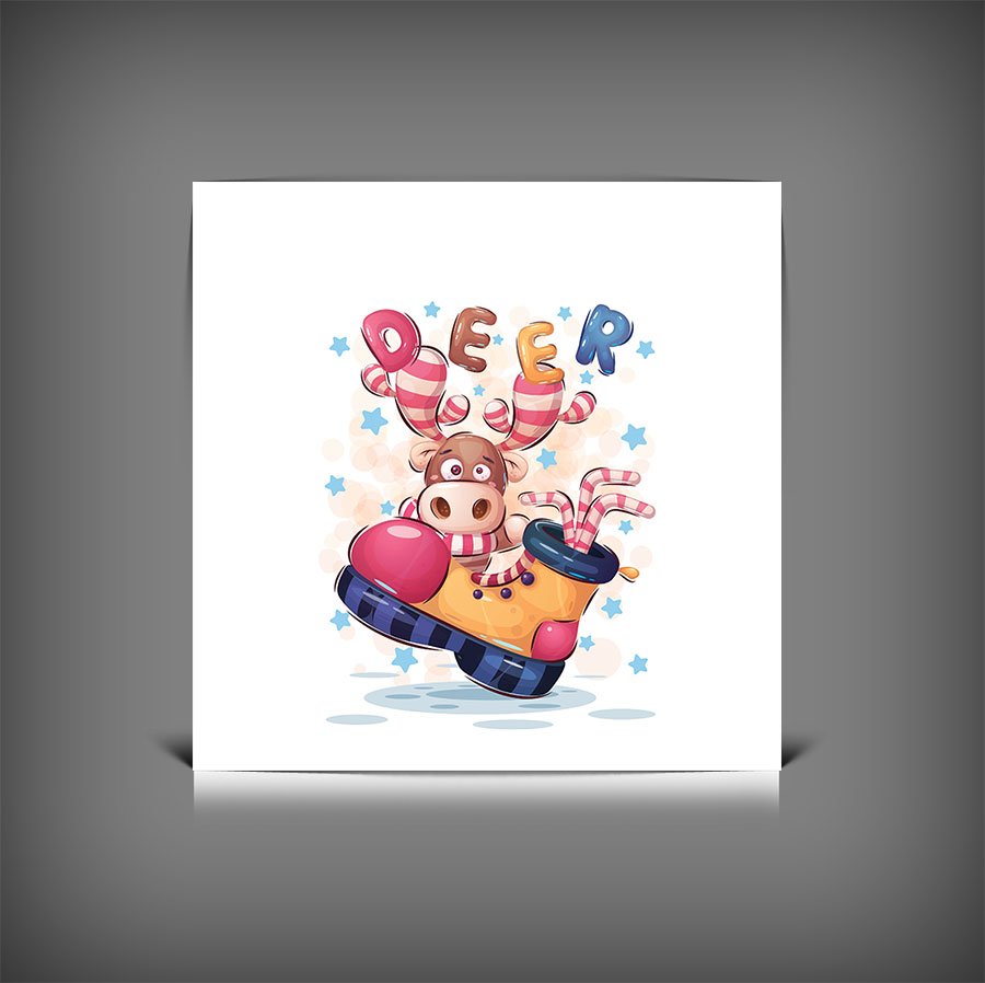 دانلود طرح وکتور گاو کارتونی بامزه | کاراکتر فانتزی گاو با فرمت EPS و AI 