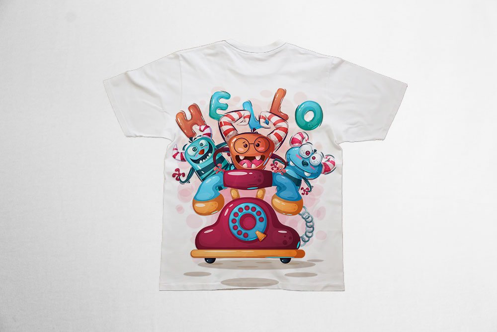 طرح لایه باز تیشرت کودکانه با عکس انیمیشنی