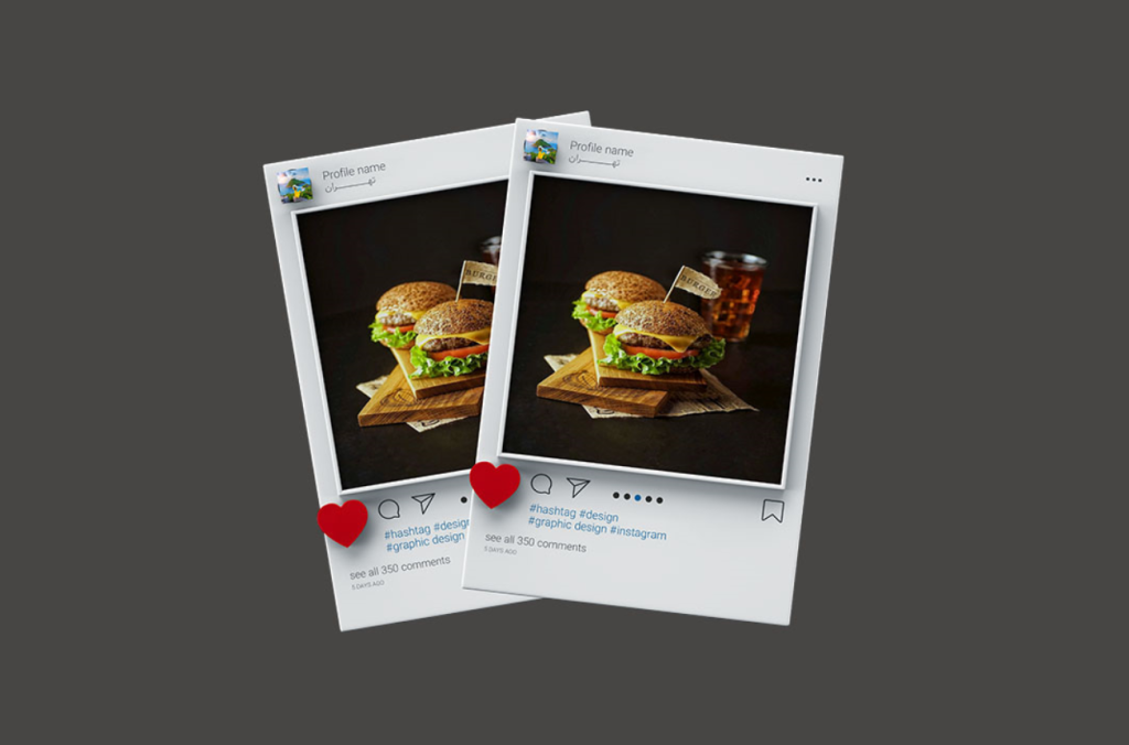 موکاپ پریمیوم لایه باز سه بعدی پست اینستاگرام psd 