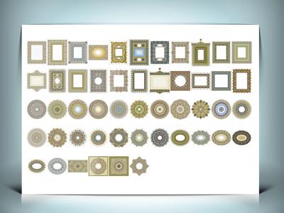 مجموعه 50 طرح وکتوری حاشیه اسلیمی EPS | حاشیه‌های اسلامی و سنتی با کیفیت بالا