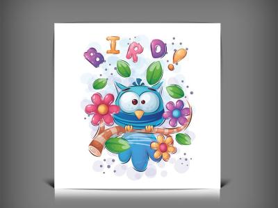 دانلود طرح وکتور جغد کارتونی بامزه | کاراکتر فانتزی خلاقانه با فرمت EPS و AI