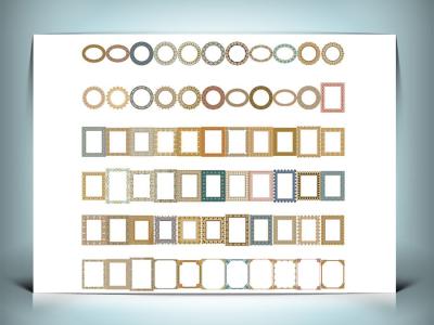 مجموعه 66 طرح اسلیمی وکتور EPS شماره 1 | کادر، قاب و حاشیه اسلیمی با کیفیت بالا