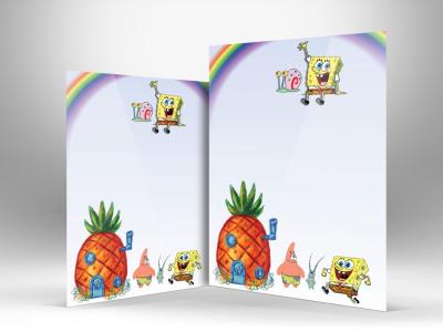 دانلود طرح لایه باز سربرگ کودکانه باب اسفنجی | سربرگ فانتزی با شخصیت‌های SpongeBob – فایل PSD قابل ویرایش