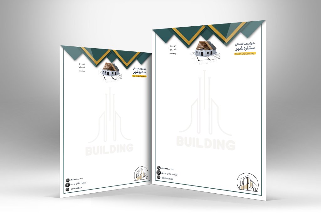 طرح سربرگ دفتر معماری و شرکت ساختمانی لایه باز 