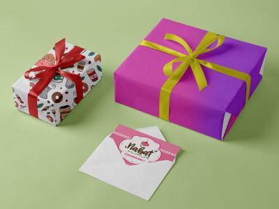  طرح لایه باز موکاپ جعبه کادو