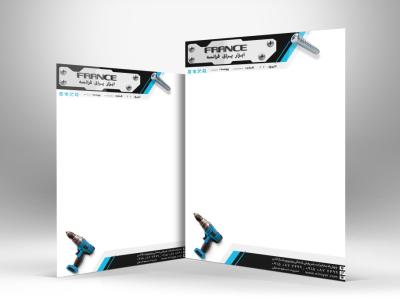 دانلود طرح لایه باز سربرگ ابزارآلات و پیچ و مهره | فایل PSD قابل ویرایش و آماده چاپ