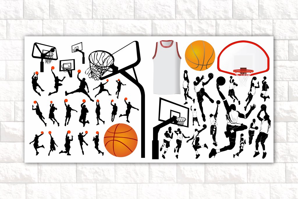 مجموعه وکتور حرکات ورزشی بسکتبال 