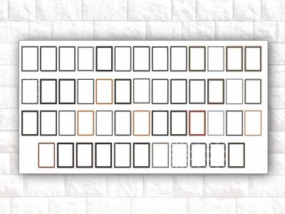 مجموعه 50 عددی لایه باز وکتور قاب و حاشیه 