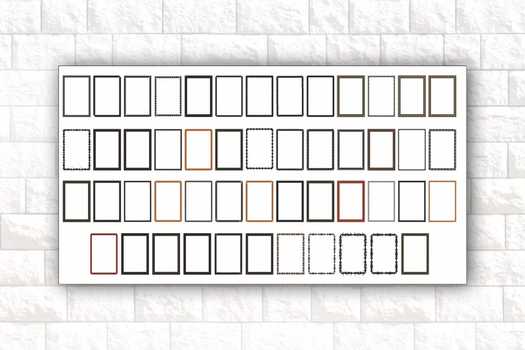 مجموعه 50 عددی لایه باز وکتور قاب و حاشیه 