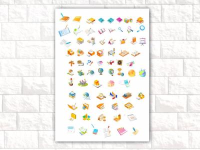 مجموعه وکتور کتاب و لوازم التحریر 