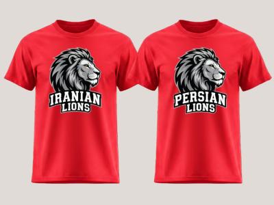 طرح لایه باز تیشرت شیر ایرانی / پارسی