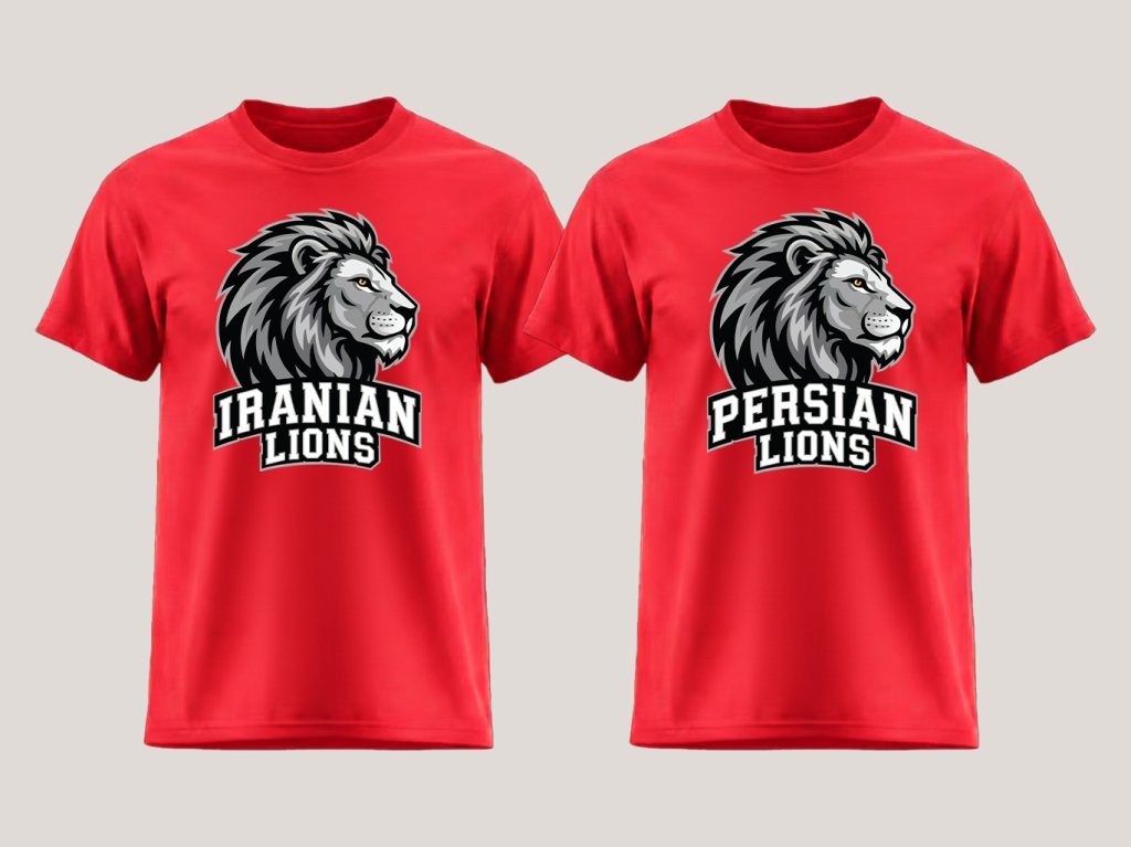 طرح لایه باز تیشرت شیر ایرانی / پارسی