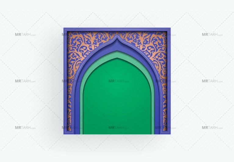 طرح-محراب-با-قاب-اسلیمی-لایه-باز-ایلستریتور