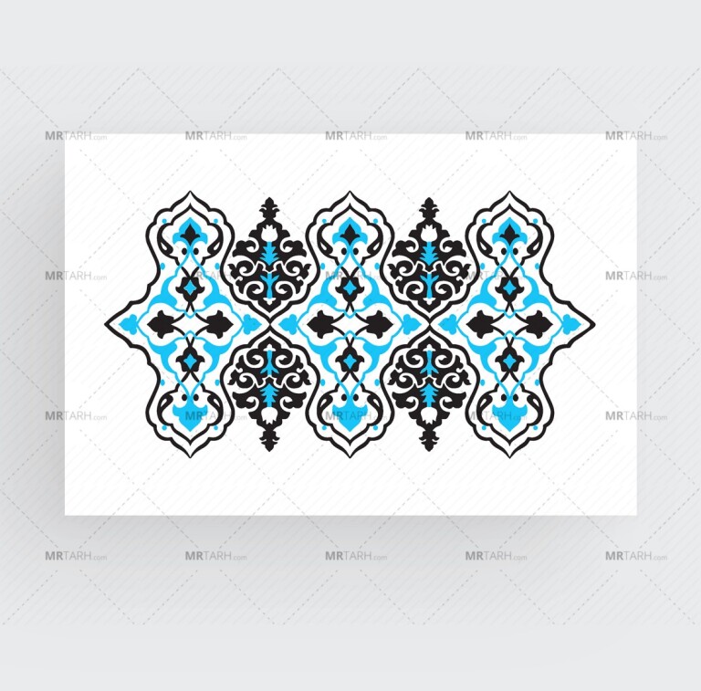 طرح-اسلیمی-لایه-باز-مشکی-آبی