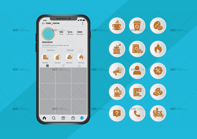 پکیج-حرفه‌ای-۱۵-عددی-آیکون-هایلایت-اینستاگرام-و-روبیکا-مخصوص-کافی‌شاپ،-قهوه-و-باریستا-|-طرح-لایه-باز-فروشگاه-قهوه-و-کافه-(فایل‌ه