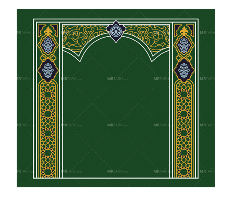 حاشیه-اسلیمی-لایه-باز-با-کیفیت-بالا-در-سه-رنگ-مجزا