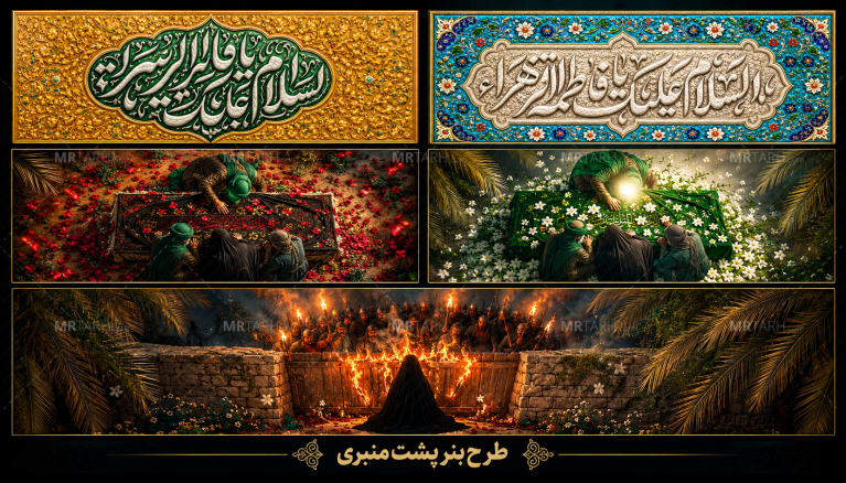 مجموعه-طرح-بنر-پشت-منبری-ایام-فاطمیه-|-تصاویر-مذهبی-و-خوشنویسی-اسلامی
