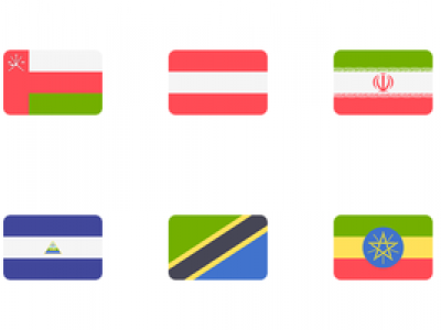 ایکون پرچم کشور ها مستطیلی گرد (260)
