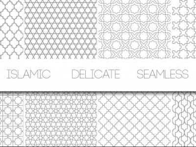 مجموعه ای از الگوهای یکپارچه ظریف اسلیمی