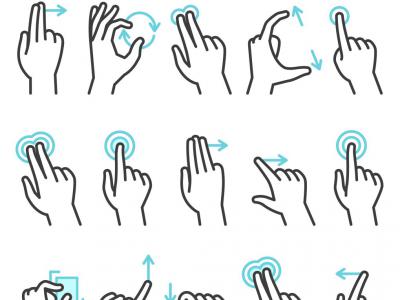 دانلود لایه باز آیکن انواع حالات انگشتان دست هنگام استفاده از لوازم دیجیتال