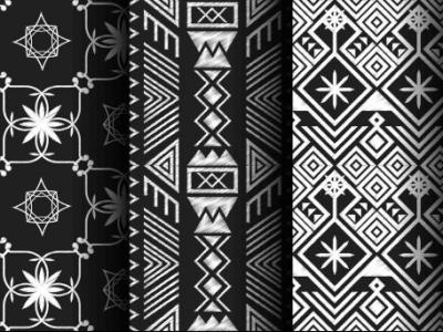  الگوی کاشی پرنعمت با طرح ترکیبی سیاه و سفید